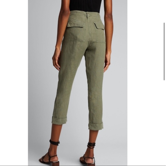 FRAME Le Beau Linen Pants. - Picture 3 of 7